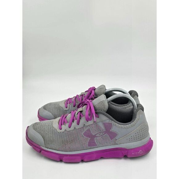 Under Armour Women's Micro G Speed Swift Steel Running Purple Shoes Sz 11 - Picture 2 of 10